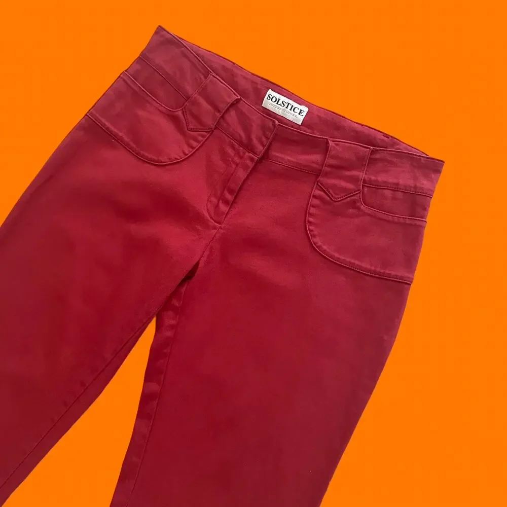 00's vintage red y2k low rise bodycon pants Size 2/3